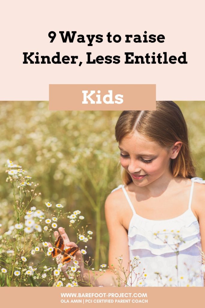 How to raise kinder less entitled kids Pinterest pin